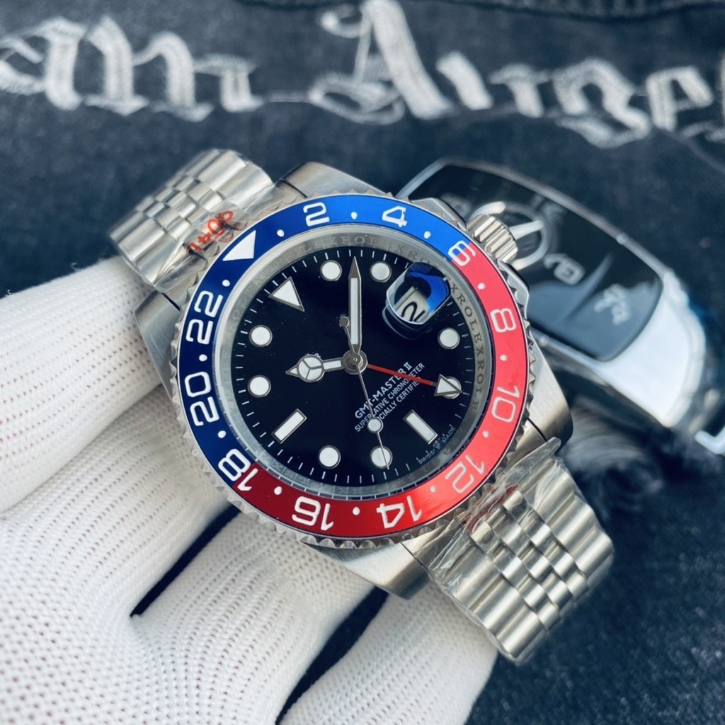 Laojia GMT Coke Ring Watch Men's Fully Automatic Mechanical Watch Sprite Ring GMT Men's Watch