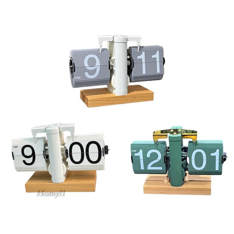 [Homyl1] Flip Desk Clock Digital Retro Mechanical Flip Clock for Hotel Office Bedroom