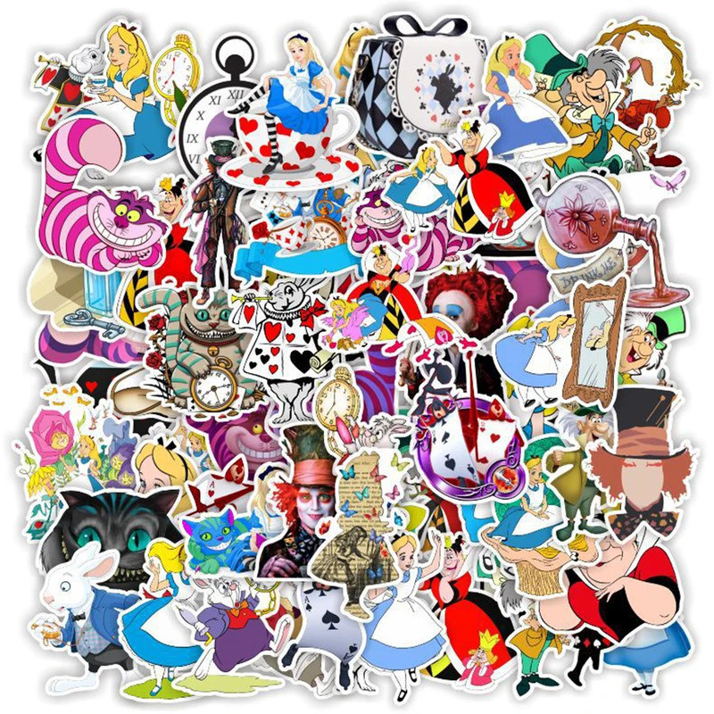 10/30/50PCS Disney Movie Alice in Wonderland Stickers Kawaii Cartoon Decal Graffiti Laptop Phone Sta