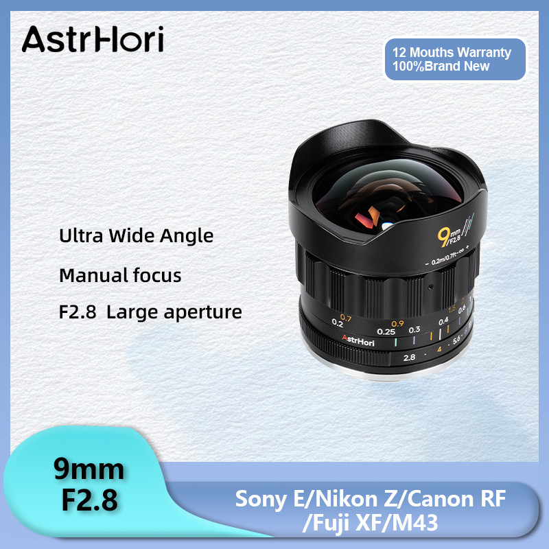 Astrhori 9mm F2.8 APS-C โฟกัสแบบแมนนวลเลนส์ Prime มุมกว้างพิเศษสําหรับ Sony E Nikon Z Fuji XF Canon 