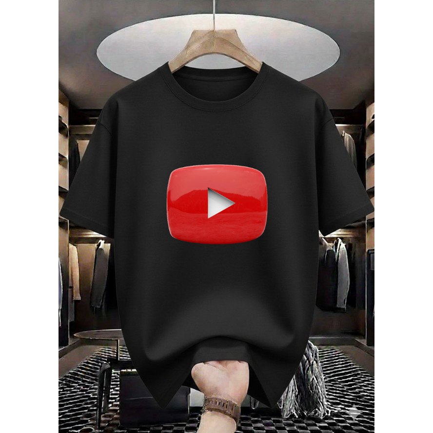 เสื้อยืดพรีเมี่ยม Distro พร้อมการออกแบบโลโก้ youtube 3D สําหรับผู้ชายและผู้หญิง ผ้าฝ้ายหวี 30s พรีเม
