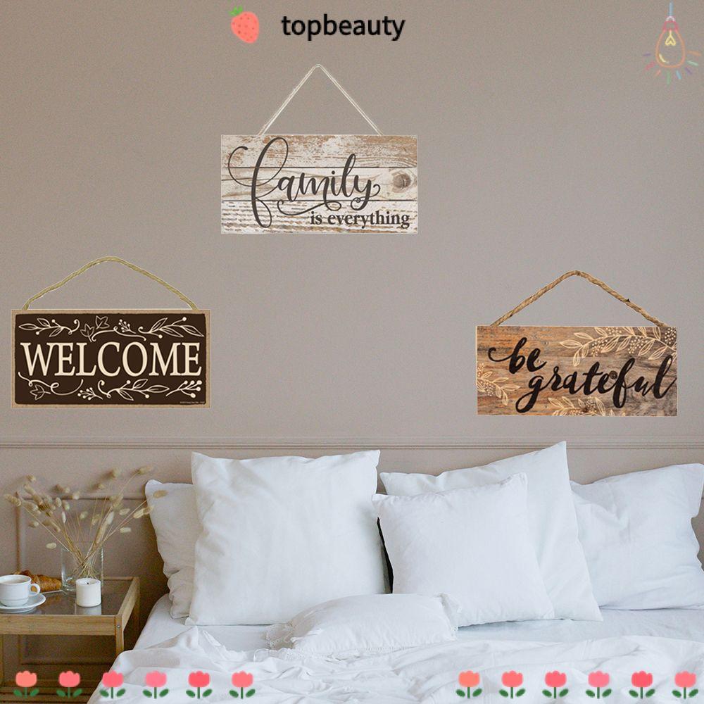 Topbeauty ป้ายต้อนรับ Rustic Sweet ตกแต่งแขวน Wall Pediments ไม้