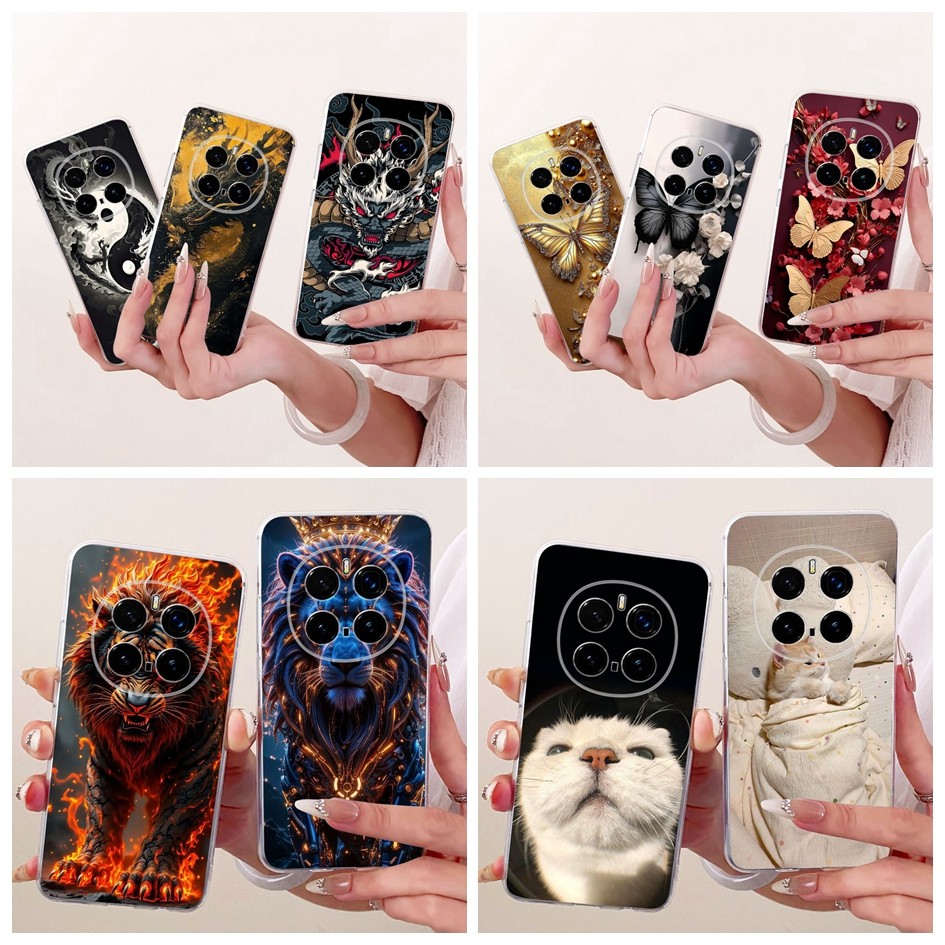 สําหรับ Honor Magic7 Pro ปลอก PTP-N49 PTP-AN10 หรูหรามังกรการ์ตูนรูปแบบซิลิโคนอ่อนนุ่มสําหรับ Honor 