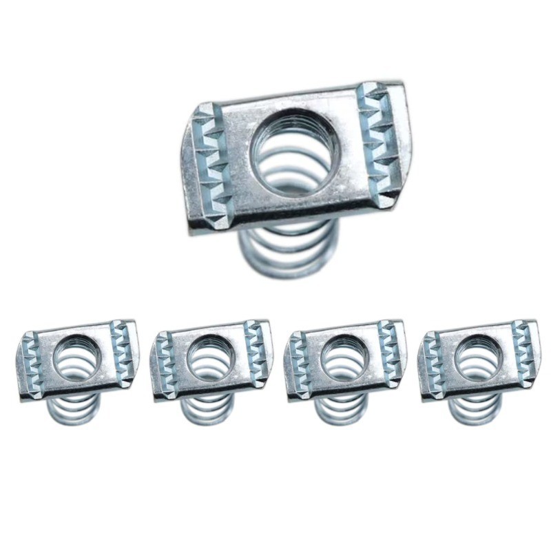 5PCS M6 M8 Strut Channel Nuts, 1/4 "-20 3/8 "-16 ฤดูใบไม้ผลิช่อง Nut สังกะสี Electroplate Finish, ยาวฤดูใบไม้ผลิถั่วเหมาะสําหรับใช้งานร่วมกับ Unistrut ช่อง