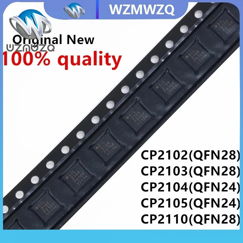 5PCS CP2102 CP2102-GMR CP2103 CP2103-GMR CP2104 CP2104-F03-GMR CP2105-F01-GM CP2110 CP2112 QFN24 QFN