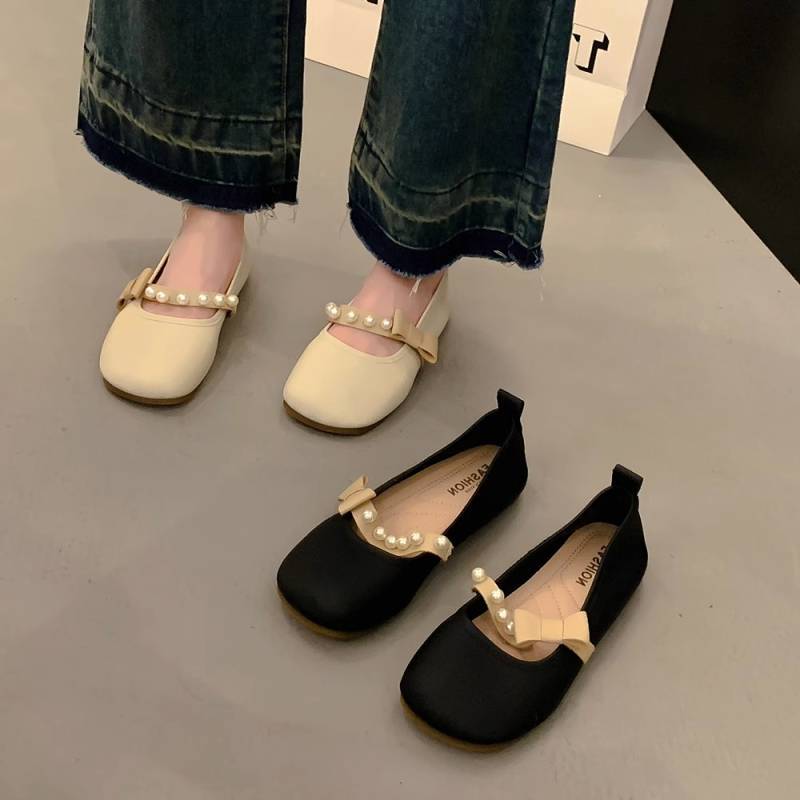 Mary Jane Shoes Retro New Korean Style Artistic Fairy Style Flat Pumps Soft Bottom iHm0