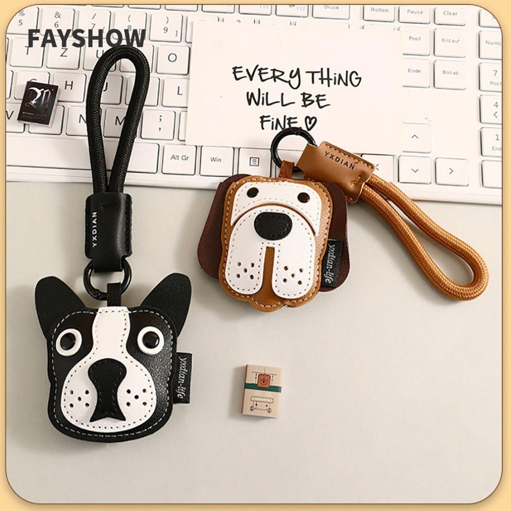 FAYSHOWTH กระเป๋า Charm, โลหะผสม Black Puppy พวงกุญแจรถ, การ์ตูนหนังสีน้ําตาลจี้ขนาดเล็กของขวัญวันเกิด