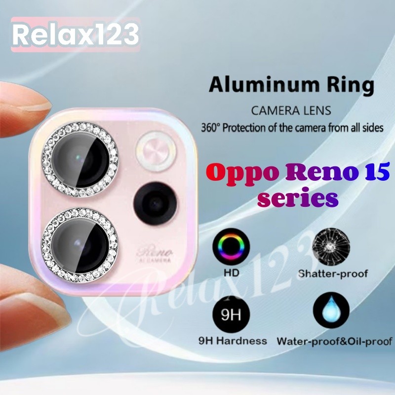 สําหรับOPPO Reno15 F 5G Max HD Glitterเพชรโลหะแหวนกล้องกระจกเลนส์สําหรับOppo Reno15 Reno15 Pro Max Reno15F Reno 15 F 5G 2026 เลนส์กระจกป้องกัน