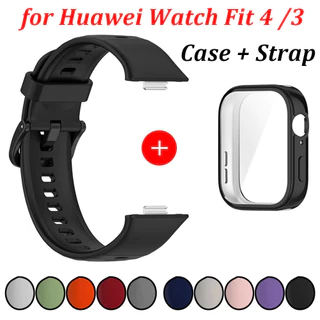 เคสTPU + สายซิลิโคนสําหรับSmartwatch Huawei Watch Fit 4 /3 Soft Sportยางรัดสายรัดข้อมือป้องกันหน้าจอฝาครอบกันชนอุปกรณ์เสริมสําหรับHuawei Fit 3