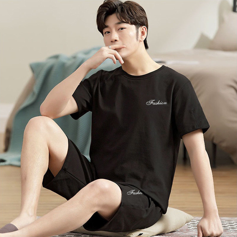 ชุดนอน ผู้ชาย Homewear กางเกงขาสั้นแขนสั้น Casual Modal คู่สาว Homewear สูท