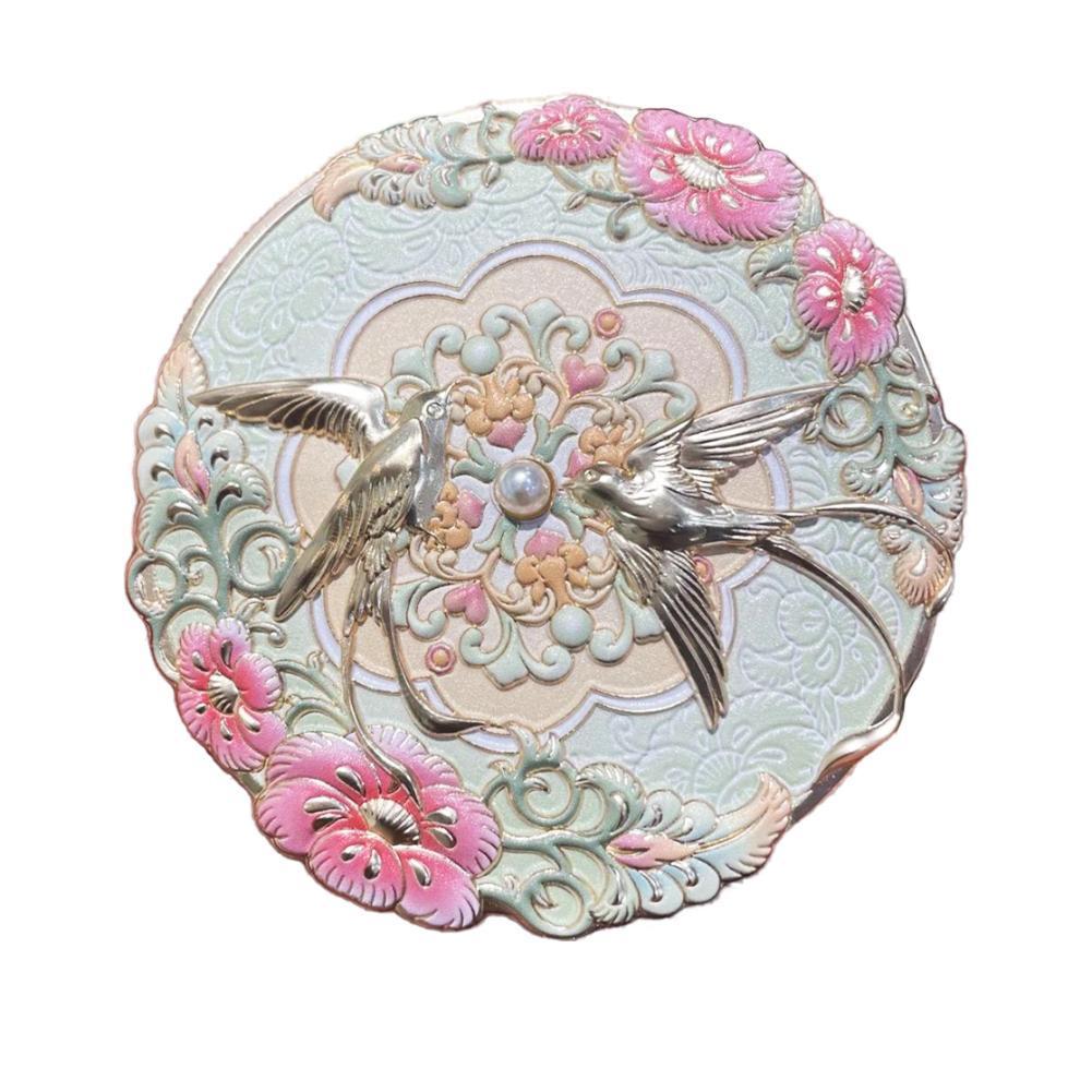 กระจกโต๊ะเครื่องแป้งศิลปะจีนสะสม – กระจกสไตล์โบราณแบบใช้มือถือพร้อม Xian Cultural Y9m1