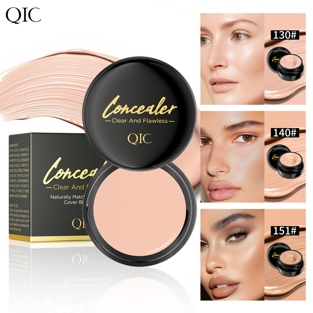 ขายร้อน ขายร้อน QIC Tricolor คอนซีลเลอร์ Dark Circles Tattoos Acne Marks Face คอนซีลเลอร์ซ่อมกันน้ํา