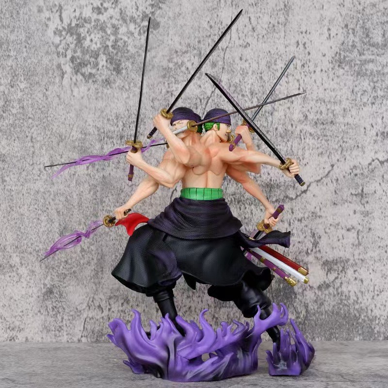 One Piece รูป Combat Nine Swords Flow Zoro รุ่น Asura สามหัวหกแขน Yan Mo Zoro อะนิเมะเครื่องประดับ
