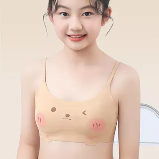 เสื้อในเด็กโต/วัยรุ่น (First Bra) รุ่นสายเดี่ยว ไร้โครง ฟองน้ำบางไม่อึดอัด ใส่สบายสุดๆ #บรายิ้ม
