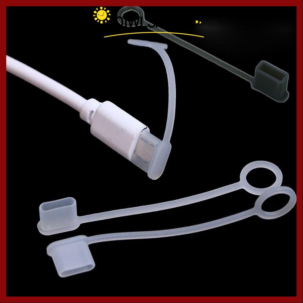OIWLSAX321 USB ชายฝุ่นหมวก,พร้อมเชือก USB ชาร์จ Extension Transfer Data Line Cable Stopper ครอบคลุม, สายชาร์จห่อซิลิโคน Universal USB Plug Protector