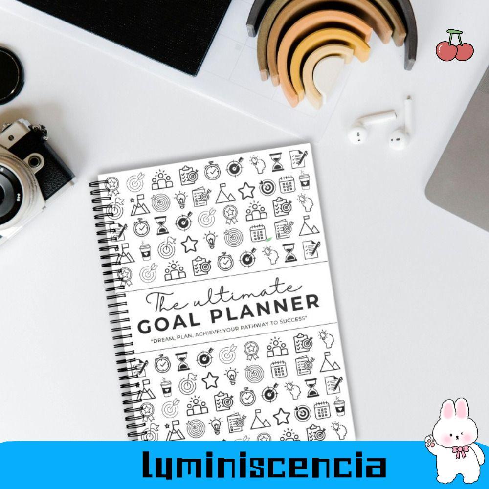 LUMINESCENCIA Goal Progress Tracker, Paper Creative Goal Planner Notebook, Undated Portable Thicken 