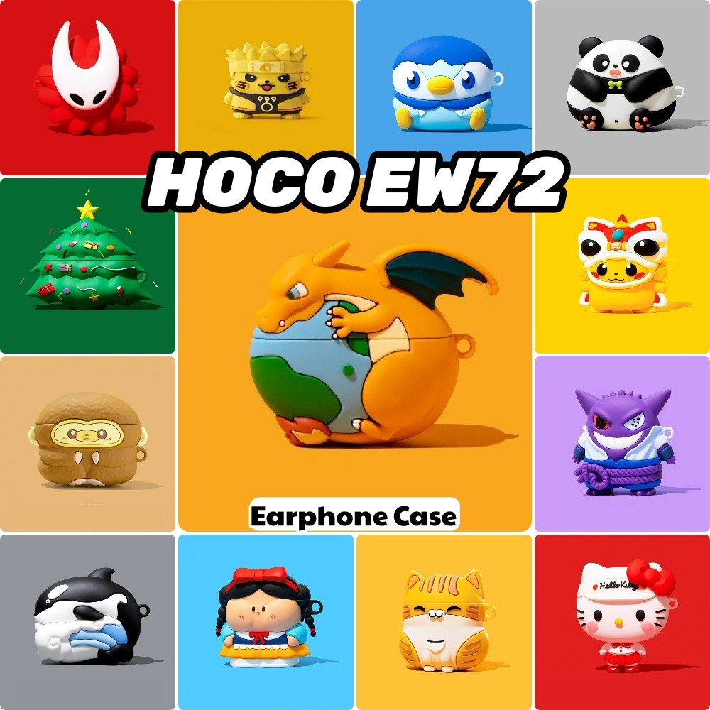 คุณภาพสูง สําหรับ HOCO EW72 เคสซิลิโคนอ่อนนุ่มน่ารักการ์ตูน Charizard หูฟังฝาครอบ