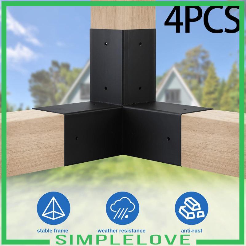 [Simple] 4 ชิ้นวงเล็บ Pergola คานไม้เสริมพรีเมี่ยม 4x4 Pergola ชุด DIY ไม้ Pergola วงเล็บชุดฐานสําหร