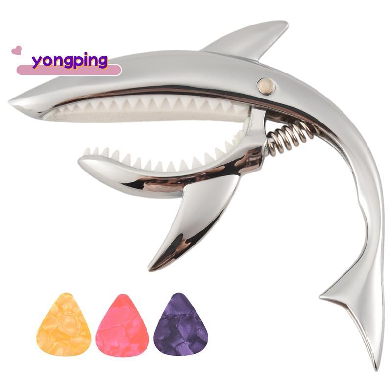 กีตาร์ Capo สังกะสีอัลลอยด์ Capo สําหรับกีตาร์คลาสสิกไฟฟ้าอะคูสติกและ Ukulele Capo พร้อม Pick, Silve
