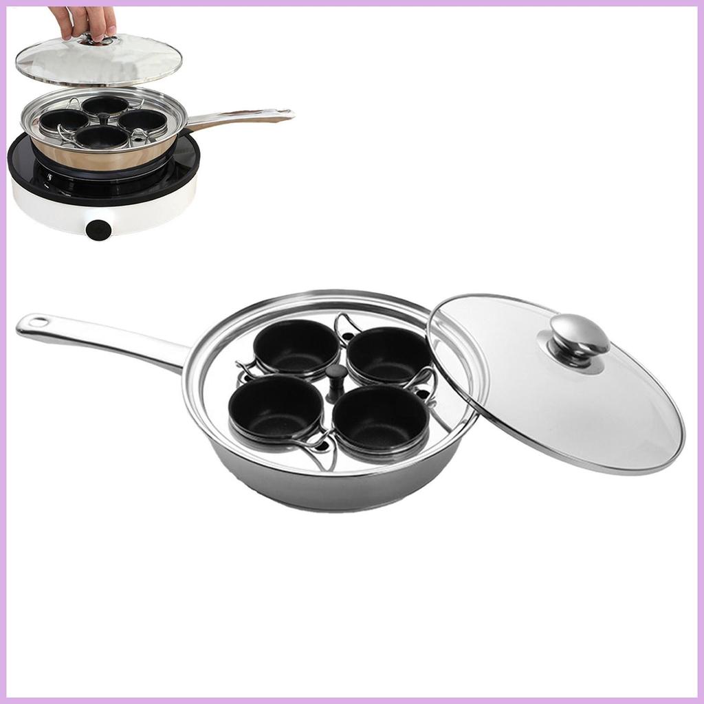 Egg Pans Nonstick Egg Boiler Pan Poached Egg Cups 4 Cup Egg Poachers Poached Egg Maker for Breakfast