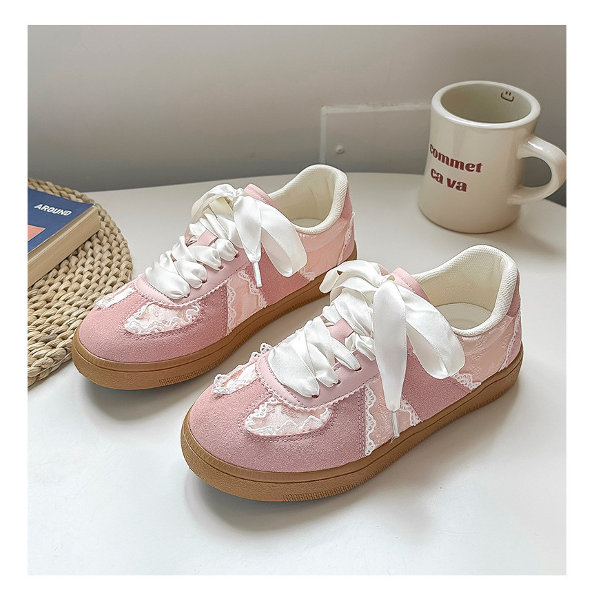 Silver Lace Ballet Training Shoes-Satin Ballet Style White Shoes-Girl Shoes