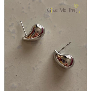 ต่างหูสแตนเลสแท้ สไตล์มินิมอล Minimal ตุ้มหูทรงหยดน้ำ รุ่น Little Water Earrings Givemethat