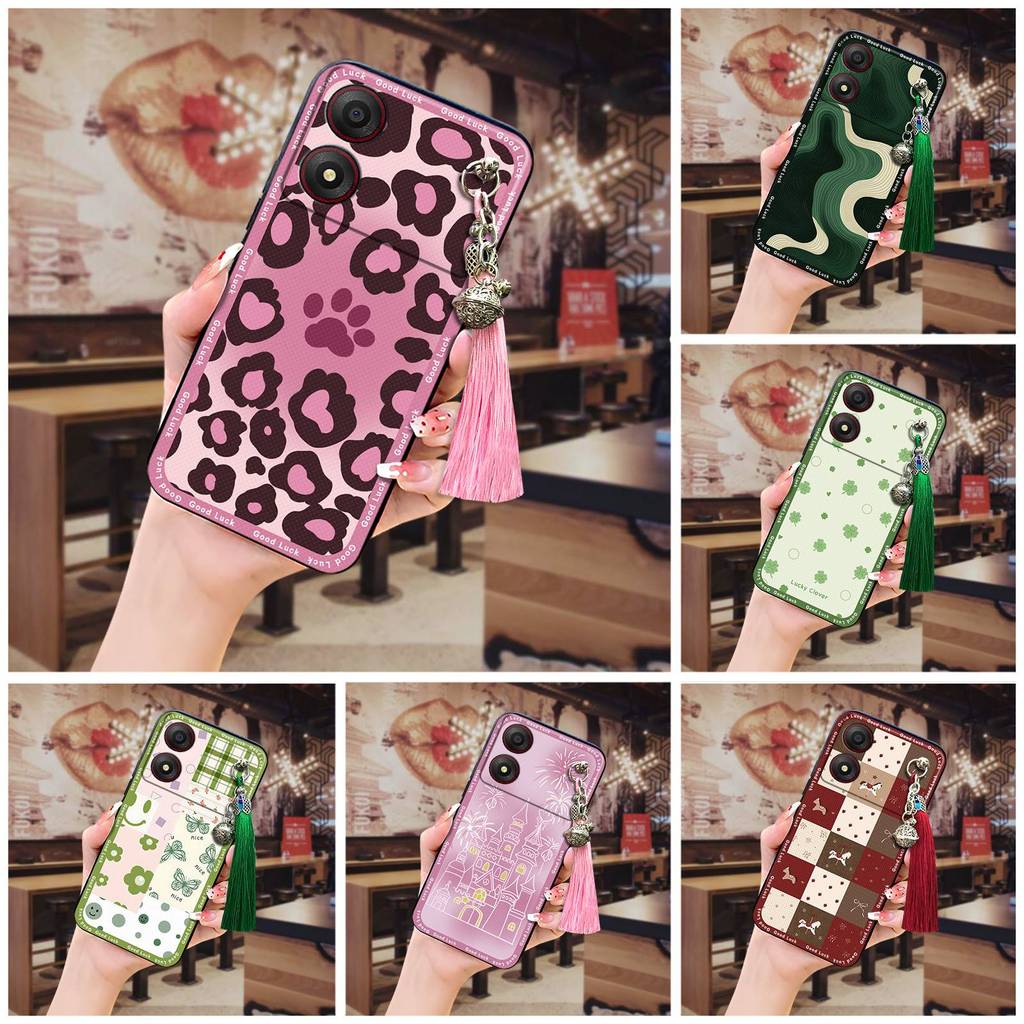 ZTE พู่เบลล์เคสโทรศัพท์สําหรับZTE Blade A34 Dirt-Resistantการ์ตูนเต็มห่อป้องกันฝุ่นทนทานแฟชั่นการออก