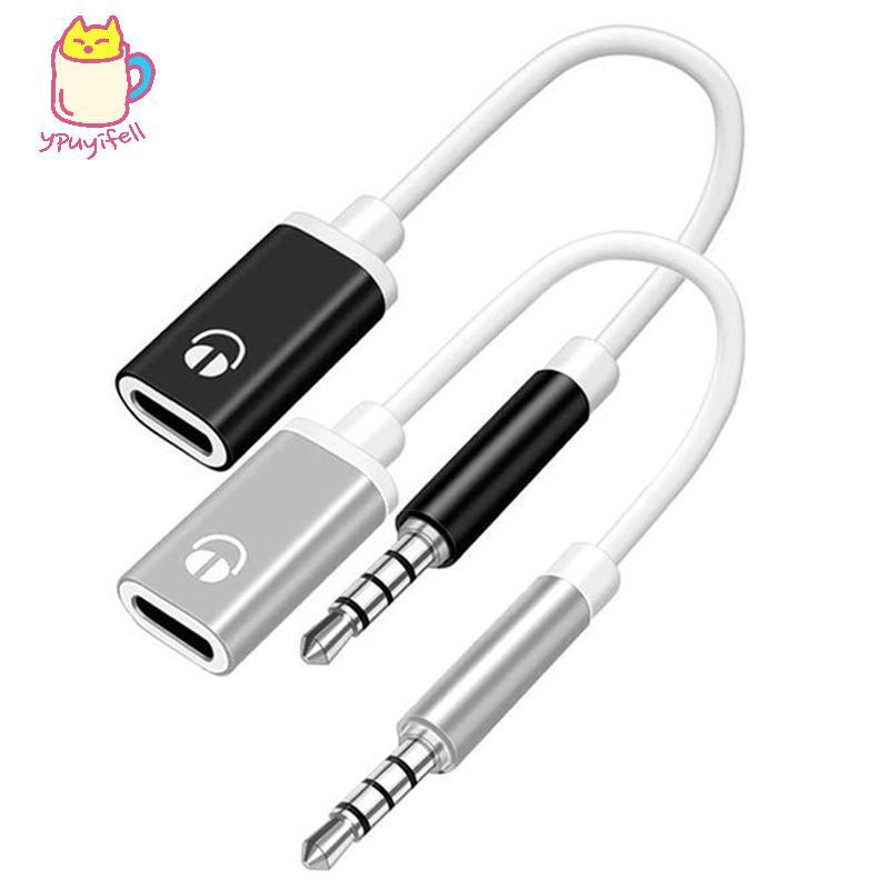 [YPU] 3.5 มม.Partic Turtle Type C Female Flat Head Headphone To Round Head Adapter Cable For Analog 