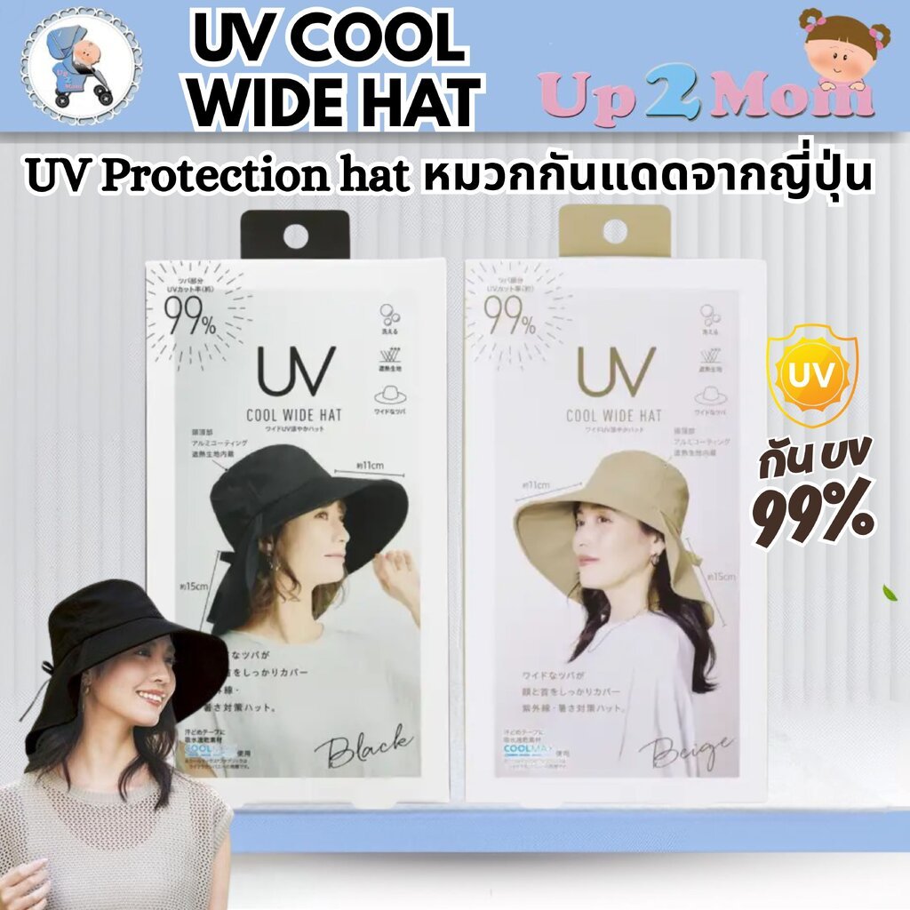 COGIT หมวกกันแดด หมวกญี่ปุ่น หมวกกันยูวี uv cool wide hat ワイドUV涼やかハット ブラック – โปรปัง