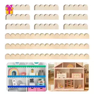 [INTH] 6/12 ชิ้นแถบไม้ตกแต่งรูปพัดลมยังไม่เสร็จกรอบไม้สําหรับตกแต่งบ้าน DIY, ตู้, โครงหน้าต่าง, ตกแต่งงานปาร์ตี้