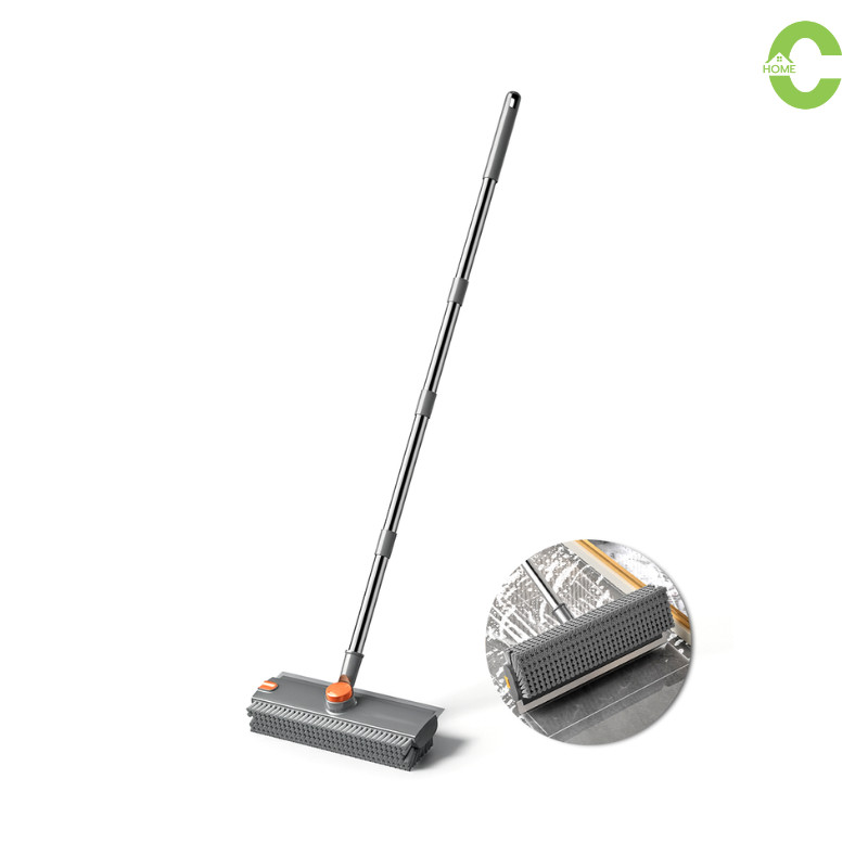 HOMEC แปรงขัดพื้น ไม้ขัดพื้น floor brush 3in1 ขัดถูปาดน้ำในตัวเดียว หัวแปรงหมุนได้ 360องศา