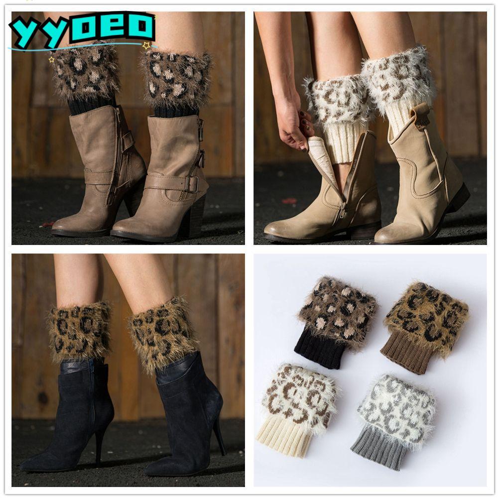 YYOEO Boot Socks Soft Elastic Women Ankle Warmer Fur Trim