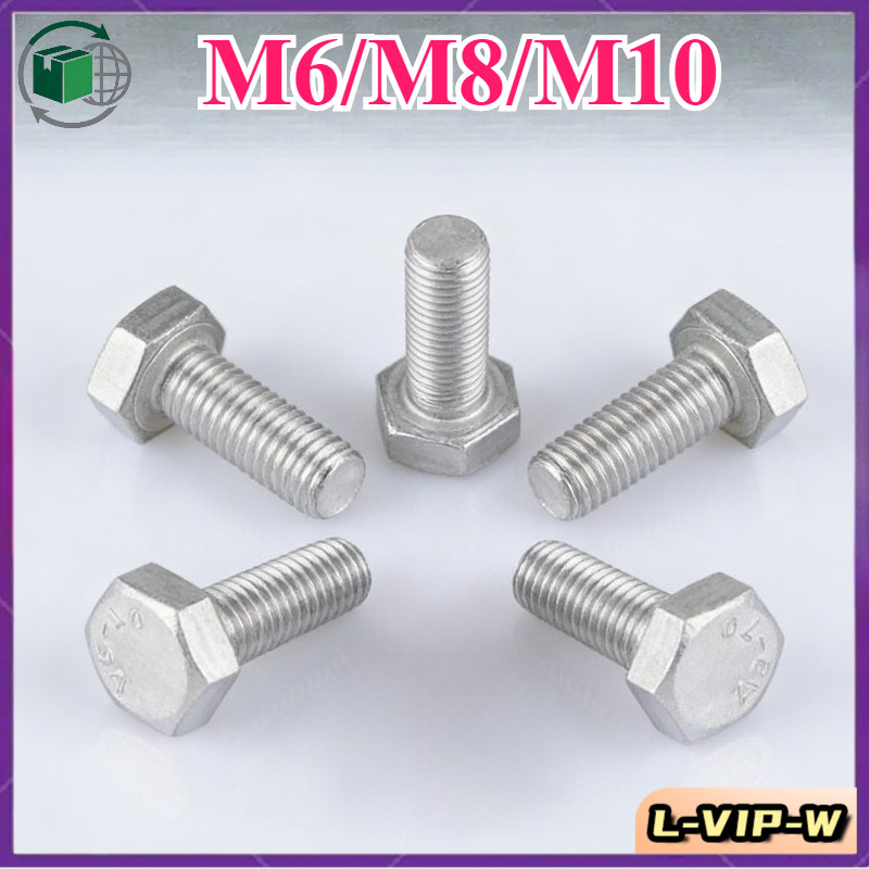 สกรูหัวหกเหลี่ยมด้านนอก เกลียวละเอียด 304 กันหลวม M6/M8/M10(L-VIP-W-1)