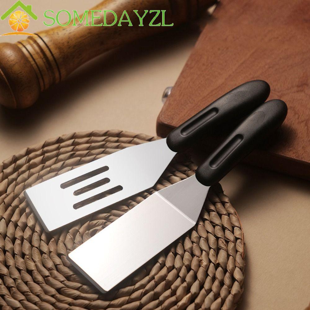 SOMEDAYZL ไม้พายเทปันยากิ, สแตนเลส Anti-scald Handle Grill Spatula, ครัวเรือน Hollow Design Mini สี่เหลี่ยมผืนผ้าสเต็กพลั่วทอดกลางแจ้ง
