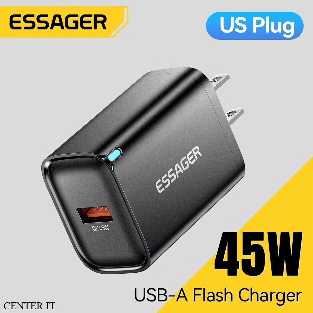 Essager 45W PD USB-A Fast Charger รองรับ Super Charging QC3.0 Wall Charger สําหรับ Android Samsung X