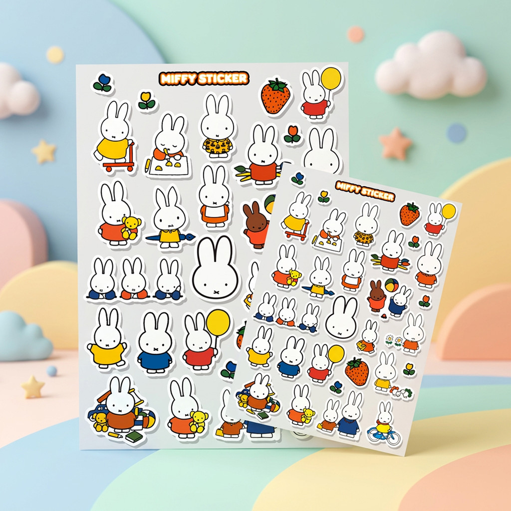 30ชิ้น มิฟฟี่ การ์ตูนสติ๊กเกอร์แพ็ค | สติ๊กเกอร์กันน้ําป้องกันการจางหาย | สติ๊กเกอร์ความงาม
