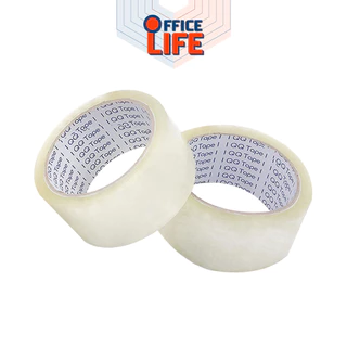 QQ TAPE (คิวคิว เทป) เทปใส เทปขุ่น เทปปิดกล่อง ขนาด 100 หลา หนา 40 / 45 / 47 ไมครอน ( 1 ม้วน )