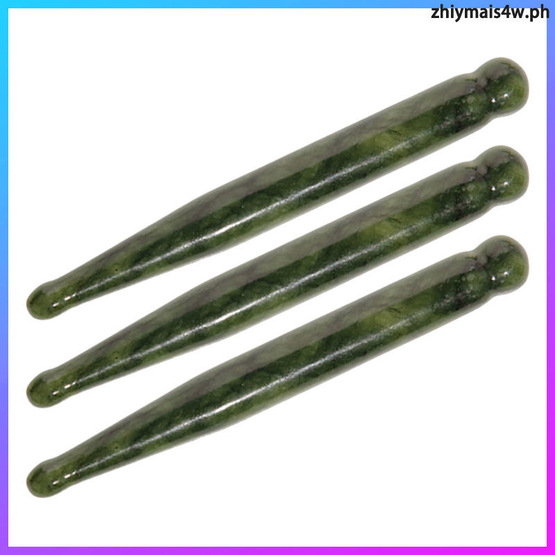 3 ชิ้นหยกใบหน้าและคอเครื่องมือนวดสีเขียว - หินกัวซาบนใบหน้าสําหรับเนื้อเยื่อลึกผ่อนคลายและความงาม zh