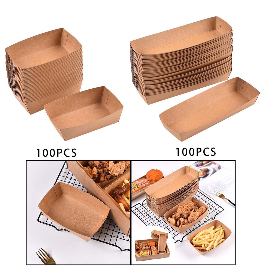 [Lszcx6l] ตะกร้าเสิร์ฟแบบใช้แล้วทิ้ง 100x สําหรับงานหนักสําหรับขนมแซนวิช Nachos