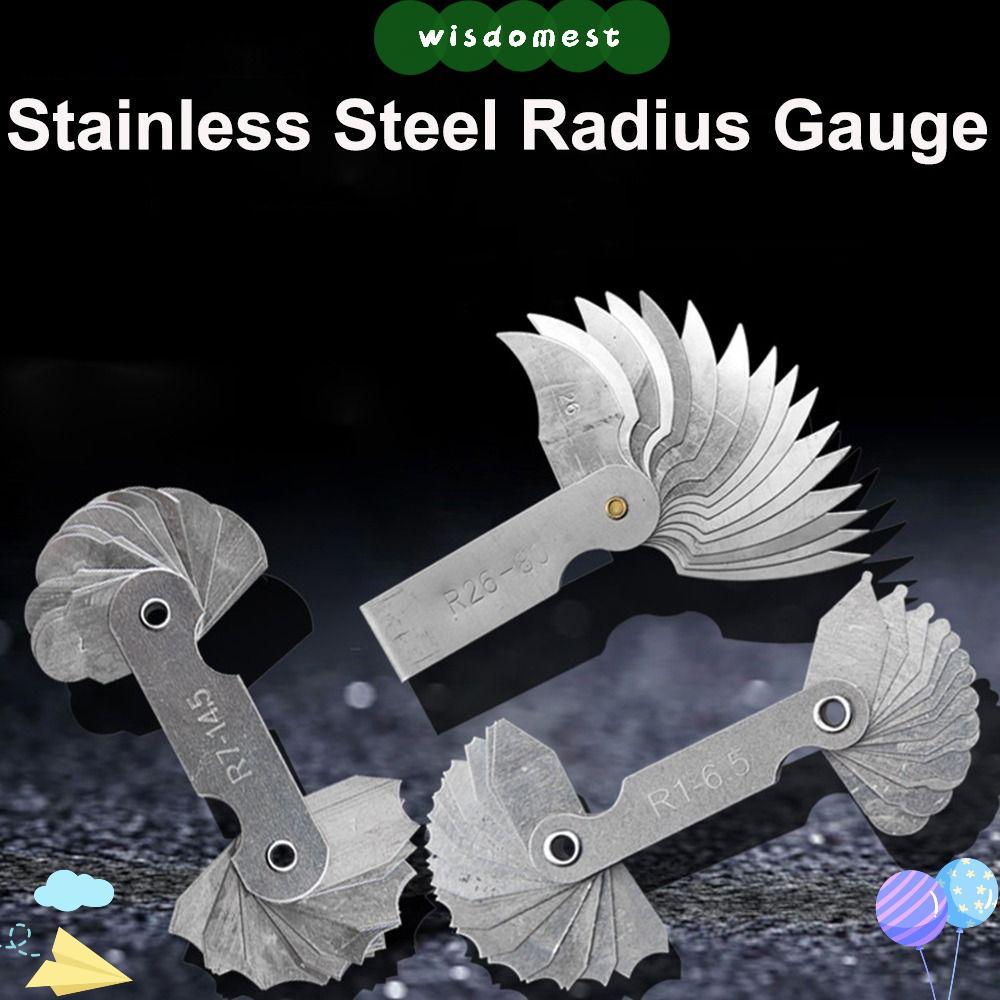 WISDOMEST 16 ชิ้น/เซ็ต Radius Gauge วัด Gage Radius Fillet Gauge สําหรับอุตสาหกรรมวัดตัวอย่าง R Gaug