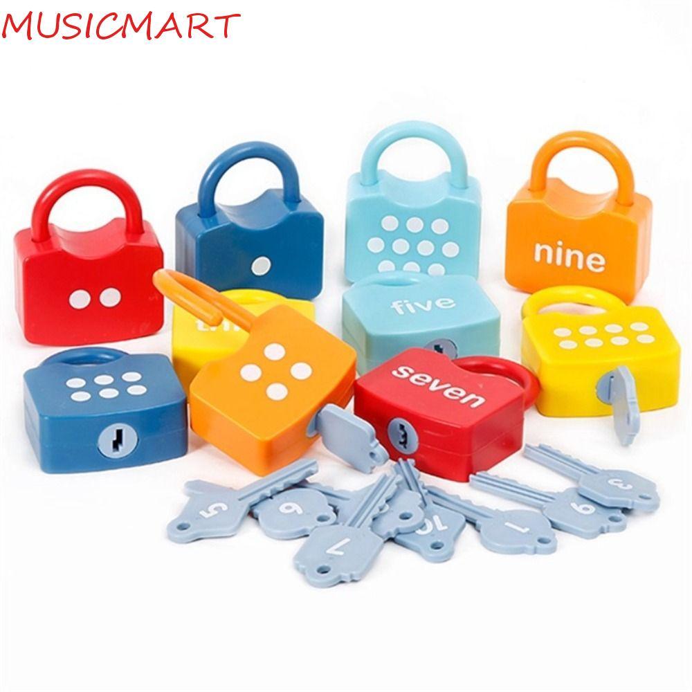 MUSICMART Number Lock Key Toys, ปลดล็อคกุญแจ Math Count Early Educational Toys, Boys Girls Number Ma