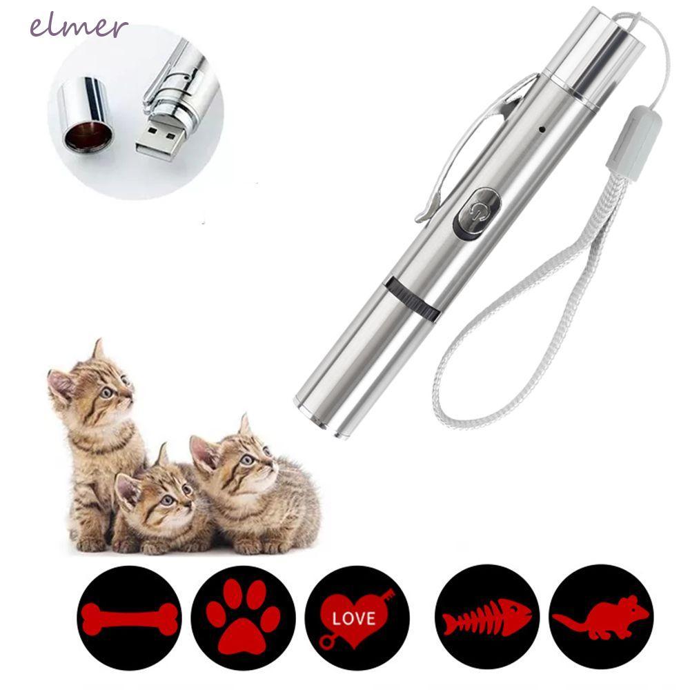 ELMER Lazer Pointer Multi รูปแบบเลเซอร์ฉายอลูมิเนียมโลหะผสมลูกแมว Scratching Interactive Light ของเล