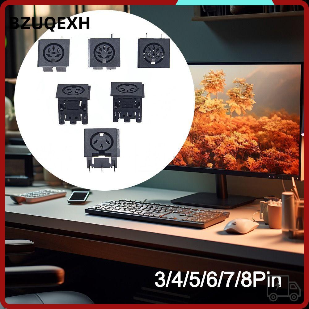 BZUQEXH DIN Mini Jack, 4 5 6 8 เสา Mini DIN หญิงซ็อกเก็ตเชื่อมต่อ, DIN ซ็อกเก็ต S Terminal ซ็อกเก็ต 