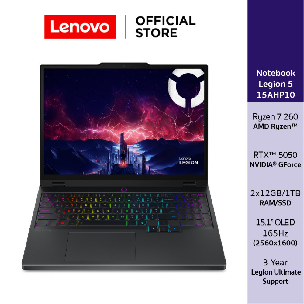 Lenovo Legion 5 15AHP10(83M00031TA)Notebook Gaming AMD Ryzen 7 260 RTX 5050 2x12GB SSD 1TB 15.1" OLE