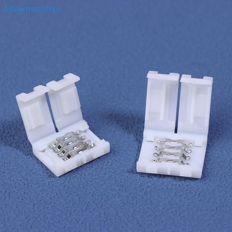 Adhyu 10 ชิ้น LED Strip Connector 8 มิลลิเมตร 10 มิลลิเมตร 2Pin 3Pin 4Pin 3528 5050 RGB สีเดียว Solderless PCB บอร์ดสายไฟฟรีเชื่อมเชื่อมต่อ TH