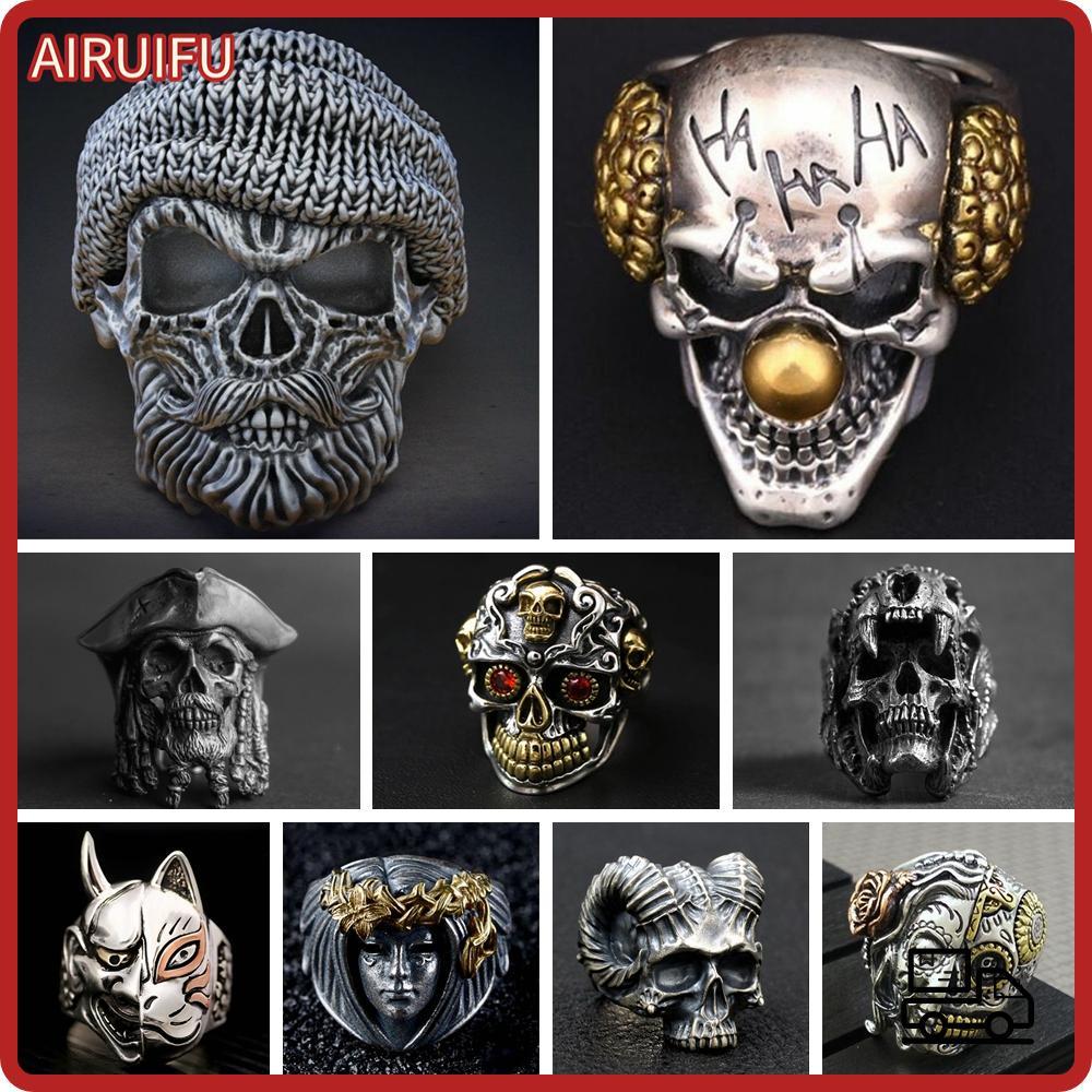 AIRUIFU Punk Rock Hip Hop Warrior Men Cool Gothic