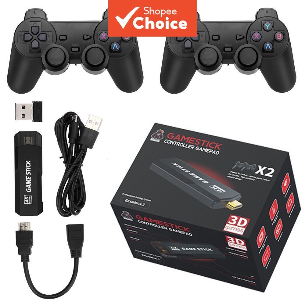 X2 Plus Game Stick Pro 3D HD Retro เครื่องเล่นเกมคอนโซล 4K Game Stick 30000 เกม สําหรับ N64/PSP พร้อ