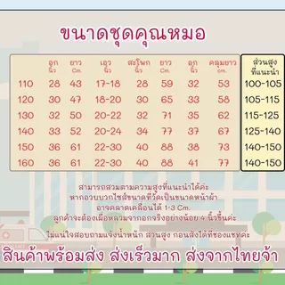 ส่งของเร็วมากกก ชุดหมอเด็ก ชุดกาวน์เด็ก ชุดหมอเด็ก ต้นทางส่งจากไทยจ้าา