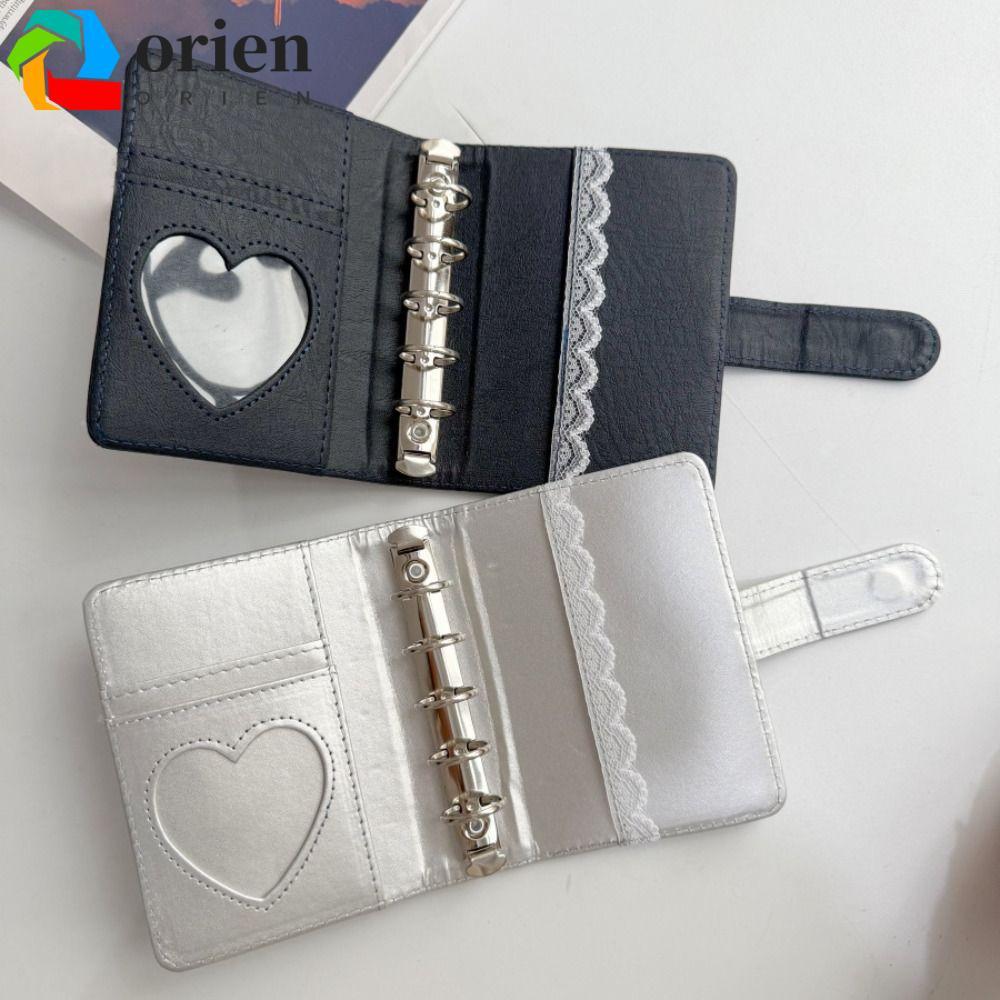 ORIEN โน้ตบุ๊คลูกไม้ Binder ฝาครอบ,รีฟิล PU หนัง M5 Binder ฝาครอบ,ของขวัญสร้างสรรค์ DIY กันน้ําสีเงิ