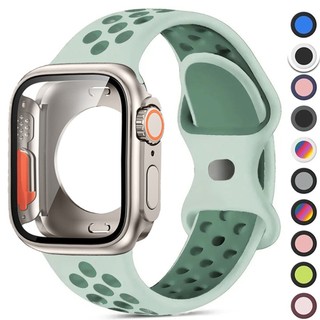 สายรัดซิลิโคนแบบสปอร์ต + PC สําหรับ Apple Watch 11 10 42/46 มม. 9 8 7 41/45 มม. 6 5 4 SE3 40/44 มม.
